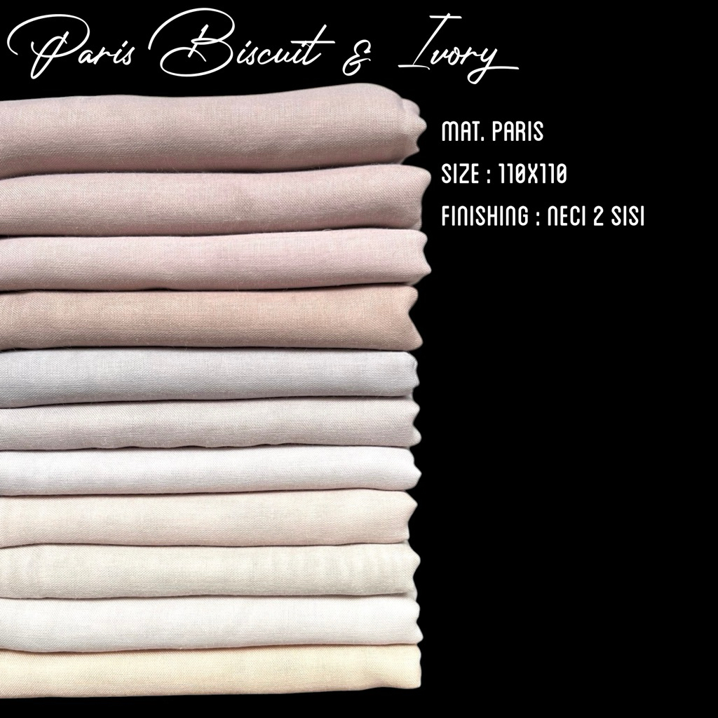 Paris Square Biscuit and Ivory Series 110x110 / Paris Biscuit Hijab / Paris Biscuit Square / Paris I