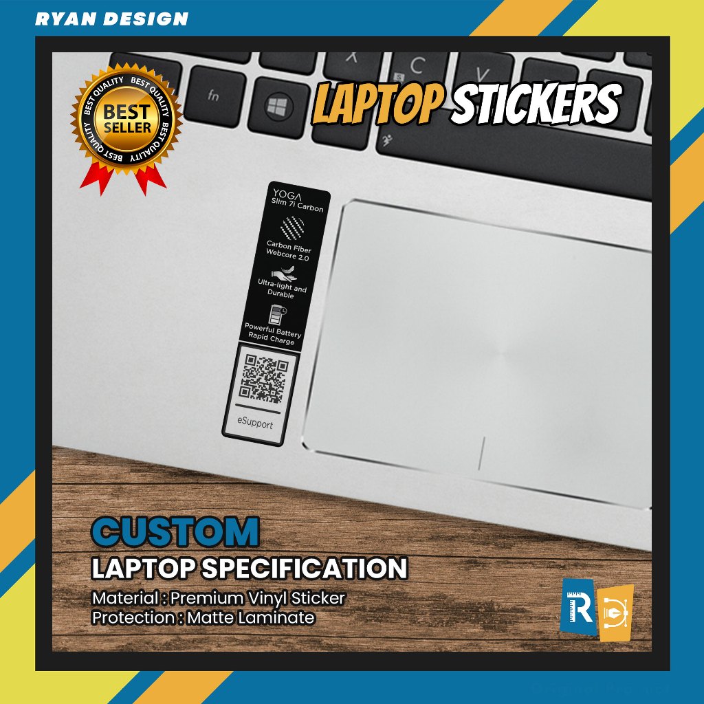 Lenovo Yoga Slim 7i Carbon Laptop Logo Sticker แล็ปท็อปคุณสมบัติสติกเกอร์ข้อมูลจําเพาะ (Unofficial)