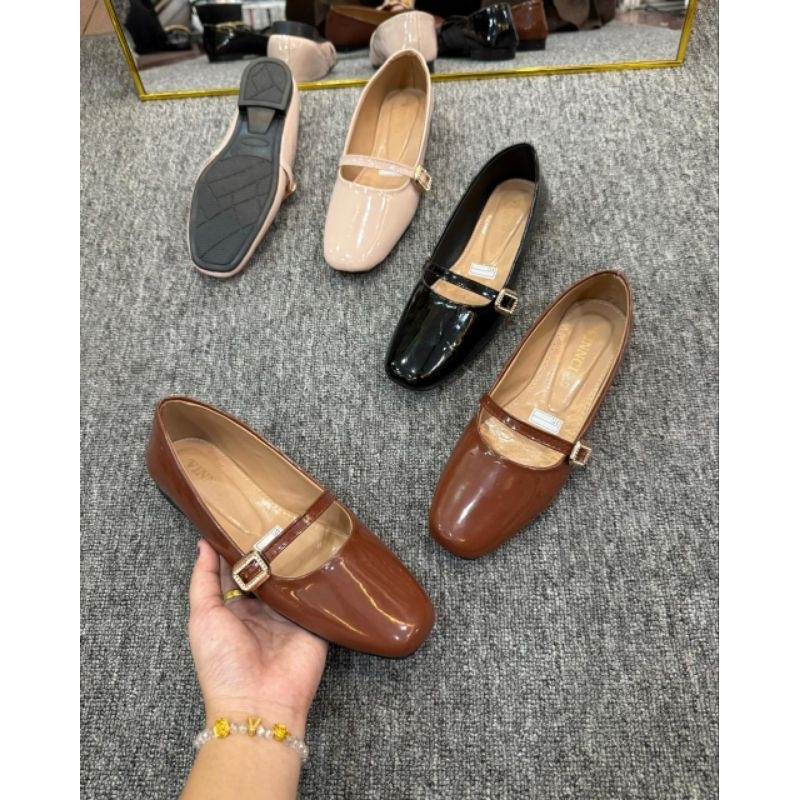Vinnci office Flatshoes FREE BOX| รองเท้าผู้หญิง | รองเท้าส้นสูงปาร์ตี้อินเทรนด์ | รองเท้าส้นสูงแต่ง