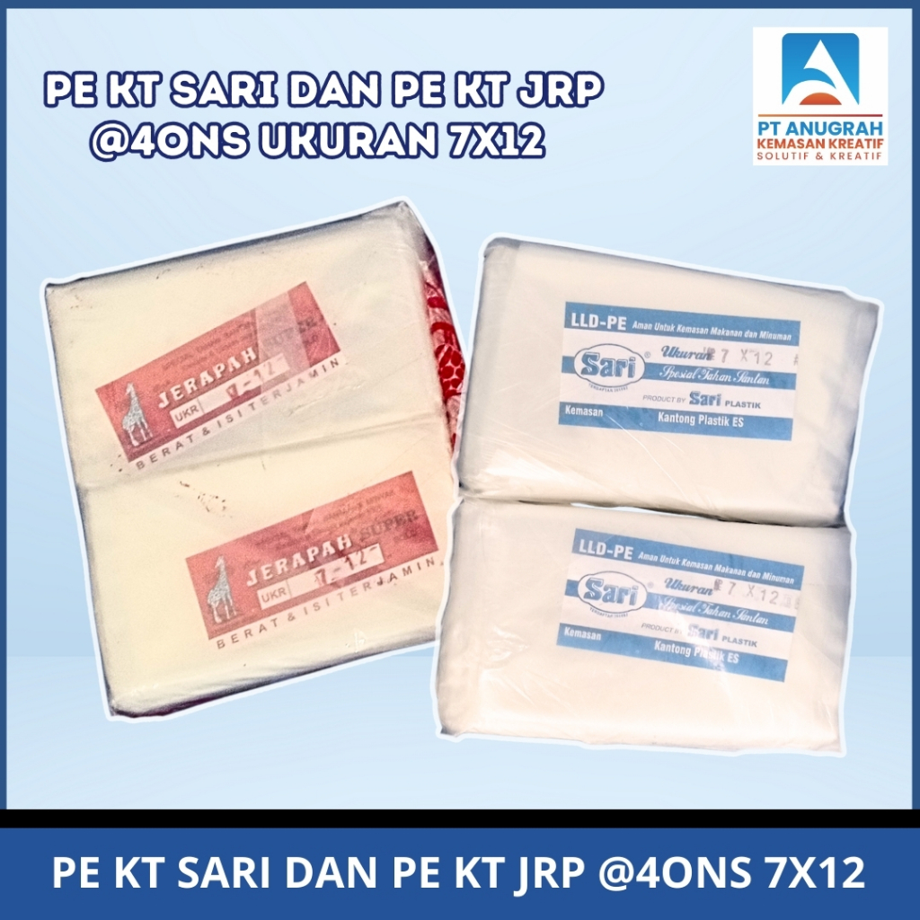 ถุงพลาสติก Pe Kt Sari และ Giraffe 7x12 7x15 8x15 ถุงน้ําแข็งพลาสติกอเนกประสงค์