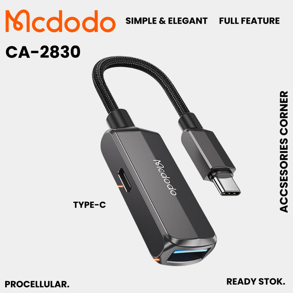 Mcdodo Otg Converter Type C เป็น USB A 2in1 Data Support Hard Disk 2TB OT-2830
