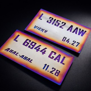 Plat Nomor Motor Custom 2pcs  ala ala titanium by aqill exhaut