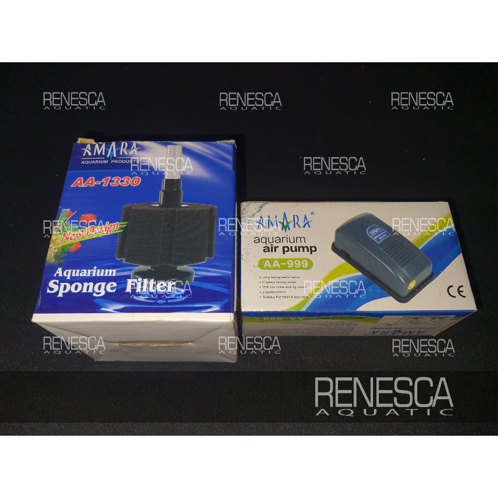 MESIN Complete Package Amara AA 999 + Amara Biofoam Filter AA 1330 - Air Oxygen Aerator Machine พร้อ