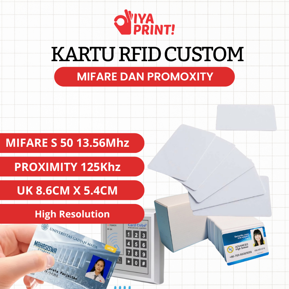 พิมพ์ RFID MIFARE CARD 13.56Mhz / PROXIMITY 125Khz / RFID ID CARD PRINTING / การ์ด RFID PRINTING / A