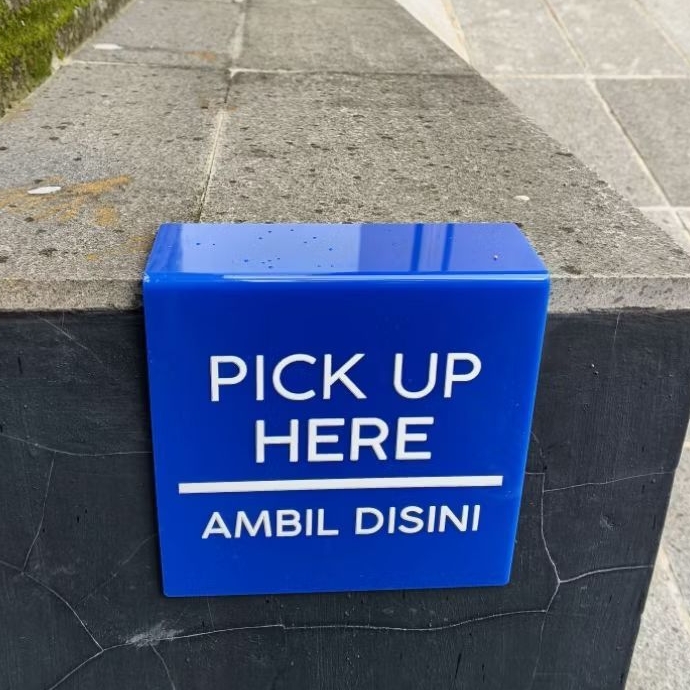 ป้ายอะคริลิค / อะคริลิค / PICK UP HERE / PICK UP HERE / BLUE