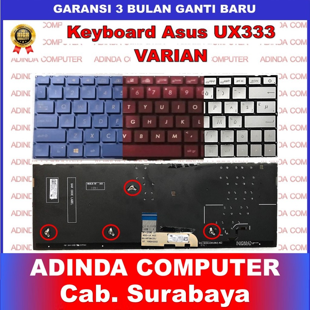 Asus Zenbook 13 UX333 UX333F UX333FA UX333FN UX333FAC UX333FLC คีย์บอร์ด