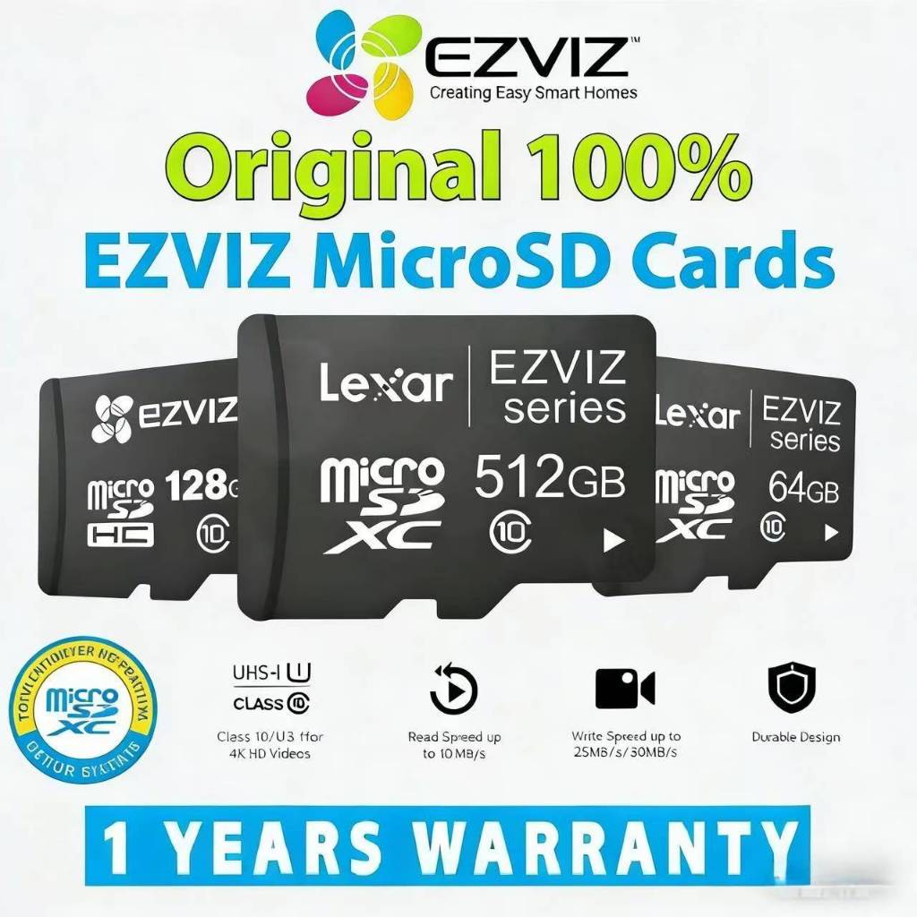 Lexar Official Store ID Ezviz สมาร์ท Original Micro SD TF การ์ดหน่วยความจํา Mini Class 10 U3 A2 V30 