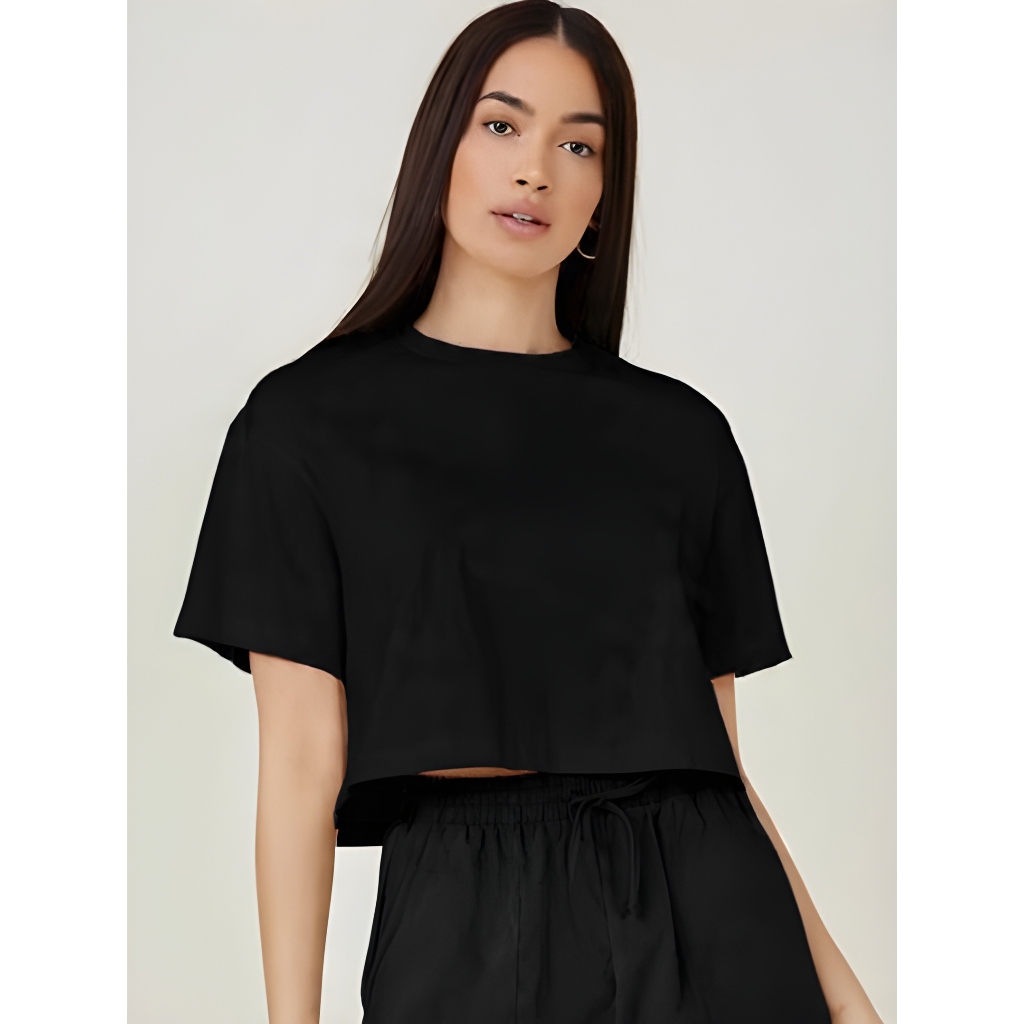 ELKT - PLAIN TOP สําหรับผู้หญิง / PLAIN CROP / ผู้หญิง CROP / OVERSIZE CROP TOP 1