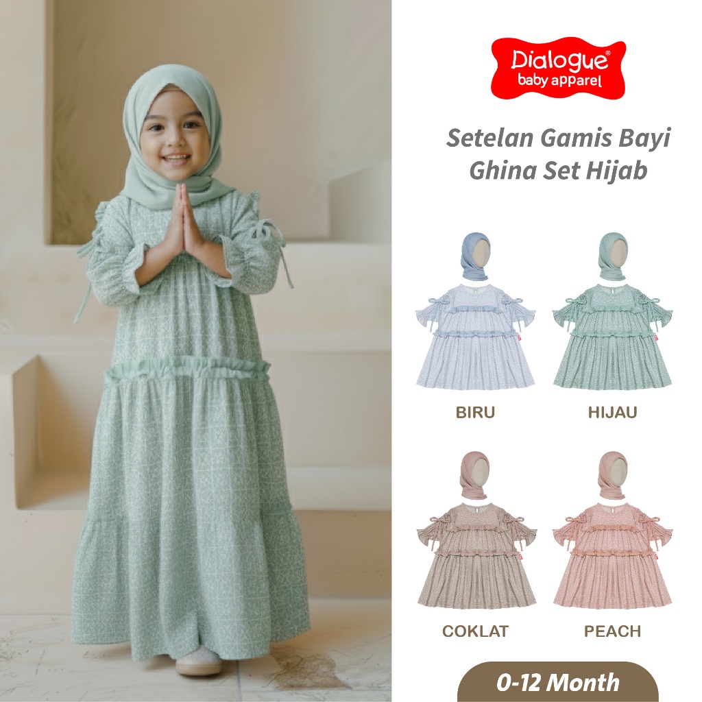 Dialogue Baby Gamis Set Hijab Baby Girl Ghina Series