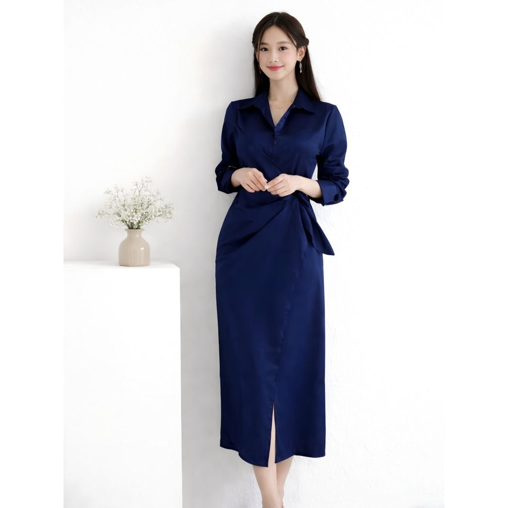 KEMEJA Molisa เดรสเชิ้ตยาว เสื้อผ้าผู้หญิงอินเทรนด์ Mc