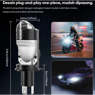 LED MOBIL MINI PROJIE A6 LOW HIGH BEAM (50W HIGH / 35W LOW) DENGAN KETERANGAN MAKSIMAL SEPANJANG HARI