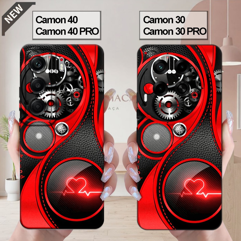 เคส Tecno CAMON 40 | CAMON 40 Pro _เคส CAMON 30 | CAMON 30 PRO - ปลอกสีดําใสยืดหยุ่น
