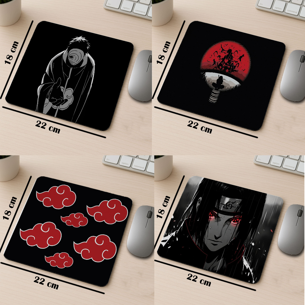 แผ่นรองเมาส์ Naruto Akatsuki Custom | เกมมิ่งกันลื่น 18x22ซม | การออกแบบของตัวเอง / อะนิเมะ