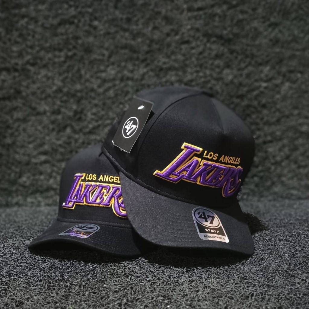 NBA Lakers สีดําสีเหลืองสีม่วงพรีเมี่ยมหมวกกีฬาสโมสรบาสเก็ตบอล Unisex