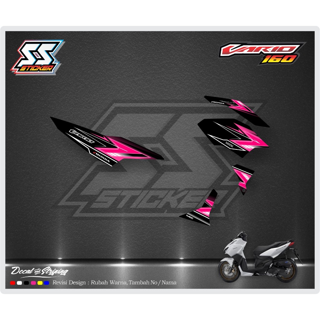 ใหม่ VARIO 160 DS 08 สติ๊กเกอร์มอเตอร์ไซค์ STRIPING