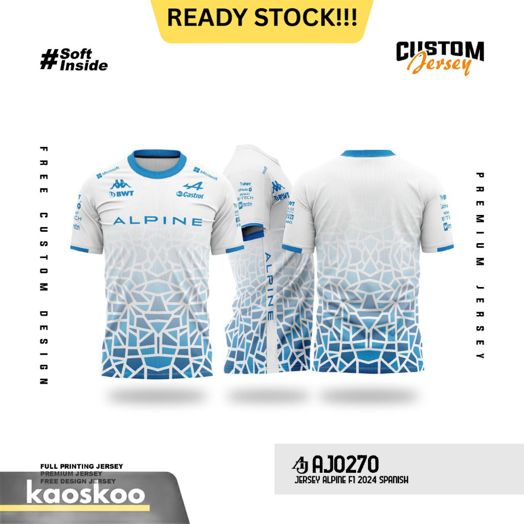 F1 เสื้อยืดสเปน Alpine Formula One