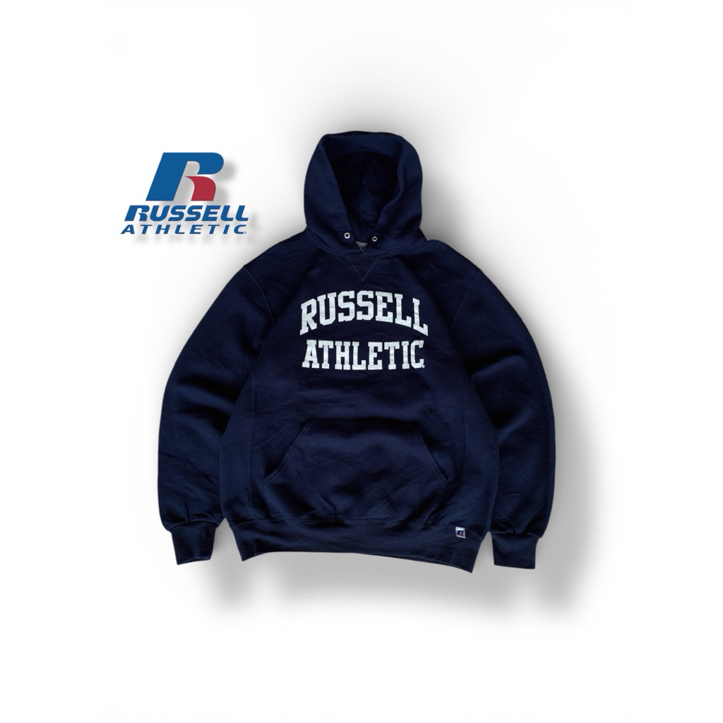 Russell Athletic Dri-Power เสื้อฮู้ดสีกรมท่า