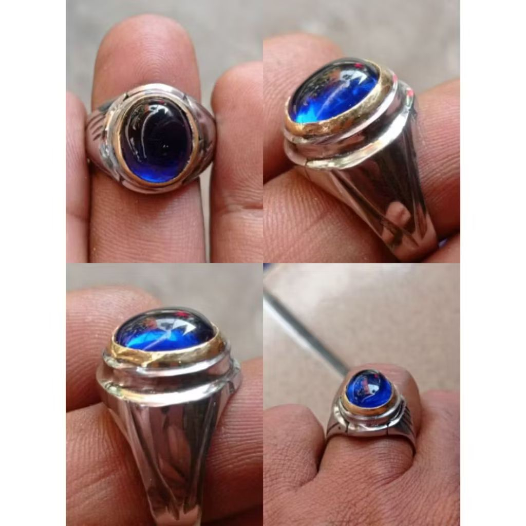 Monel Ring Blue Cyklop King Sapphire Royal Blue Dim 12 mm
