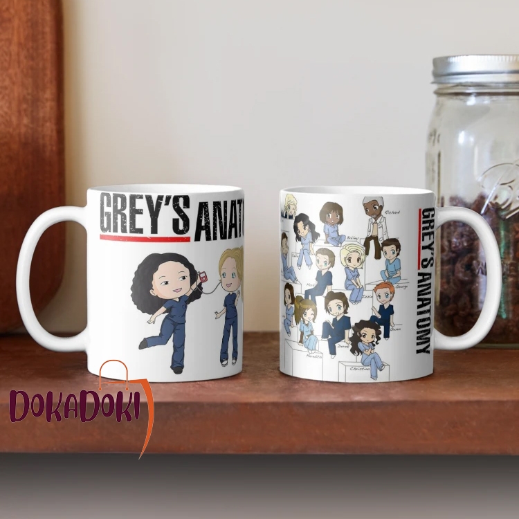 Greys Anatomy Chibi Fan Art ตัวละครคอลเลกชันแก้วกาแฟเซรามิคของขวัญ Hampers คอลเลกชัน