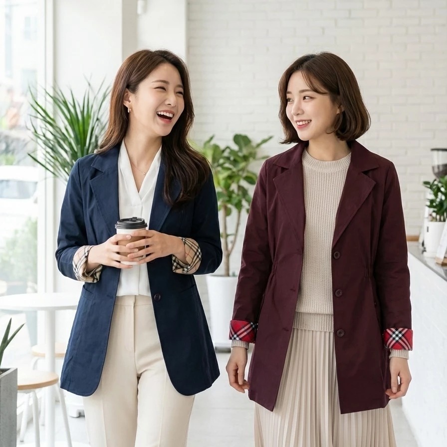 KATUN JB Casual Long Sleeve Blazer Mocha Striped Sleeve Blazer 4 Cotton Material Size M - 4XL LD 84-