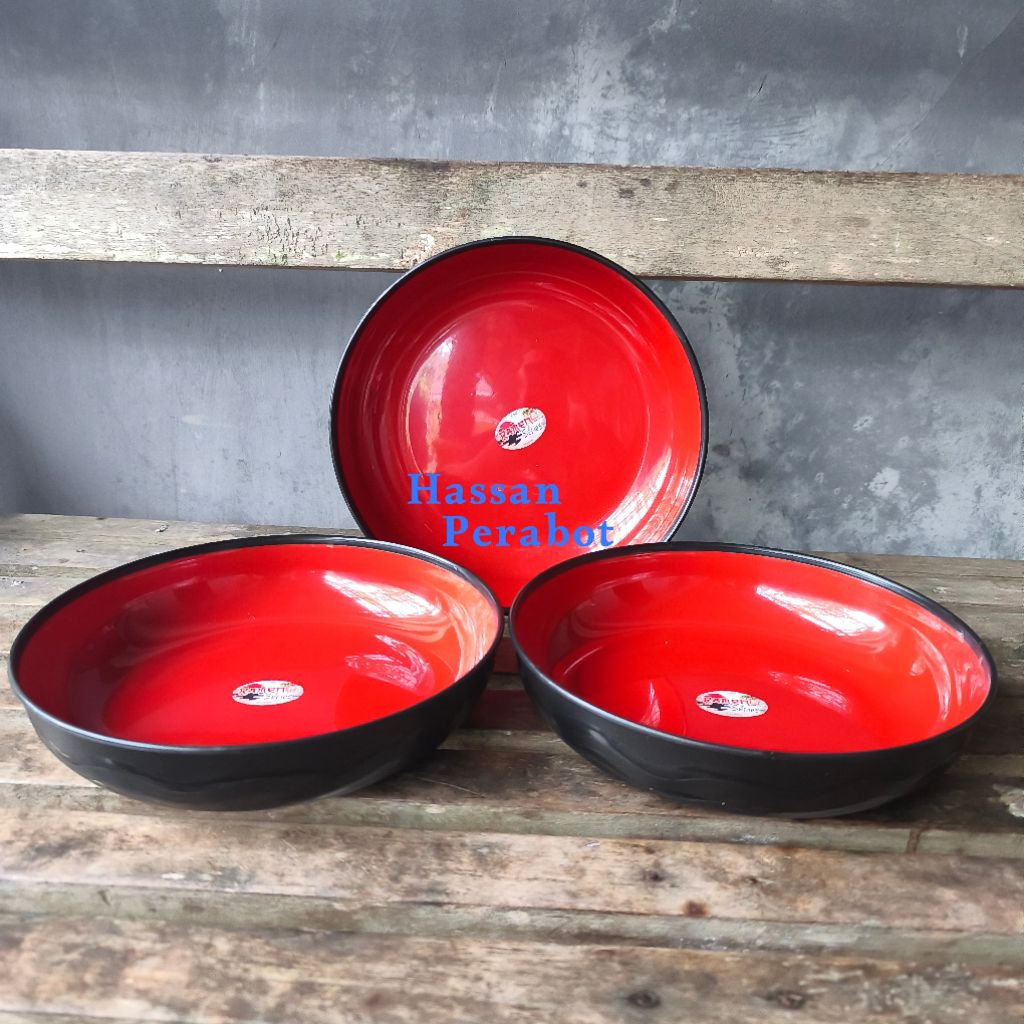 [ 3 ชิ้น ] จานและชามพลาสติก Ramen Series (M) BLACK COWS RK-855