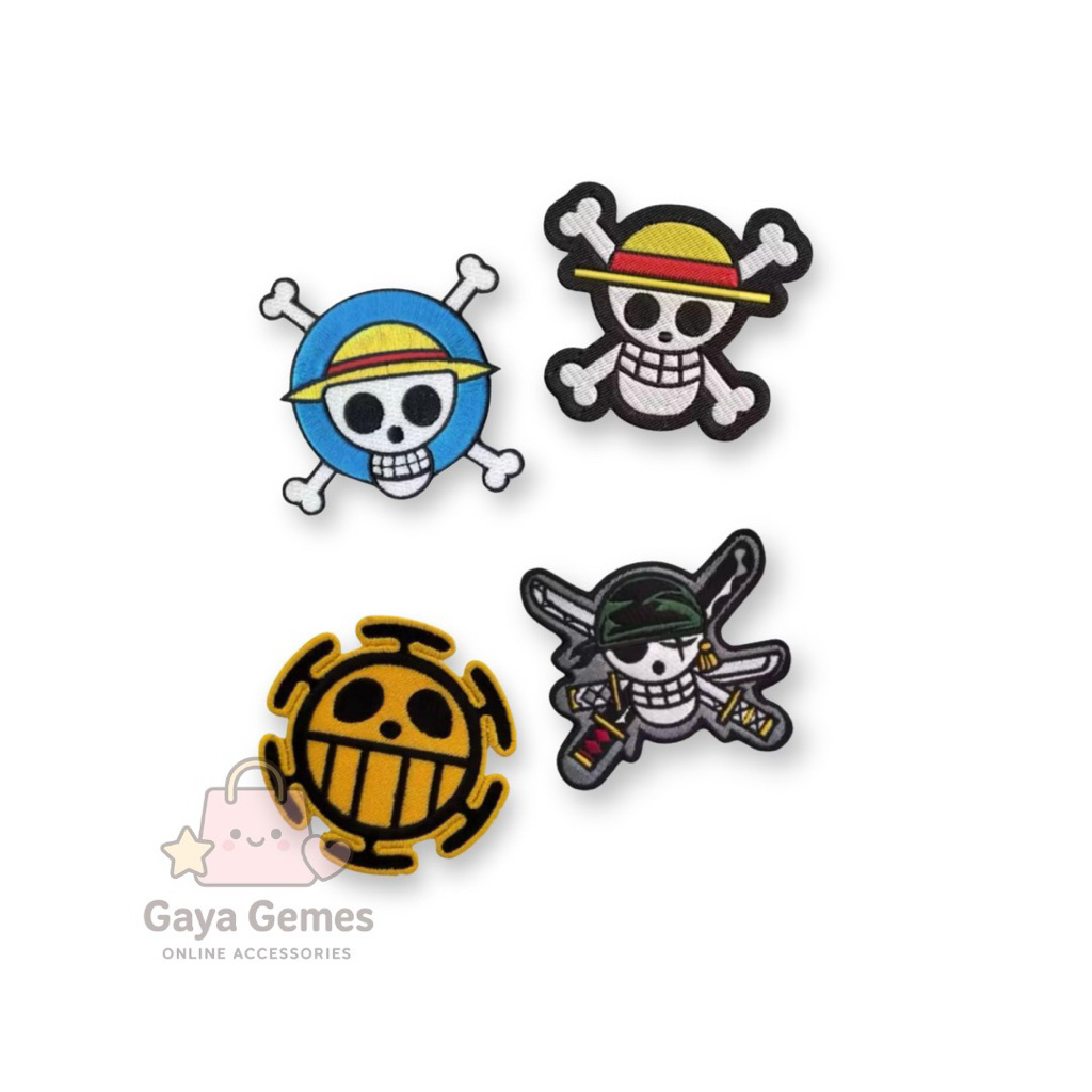 แพทช์เย็บปักถักร้อยอะนิเมะ One Piece | ตัวรีดติดเสื้อ / อาร์มเย็บ | Aesthetic Jacket Bag Patch