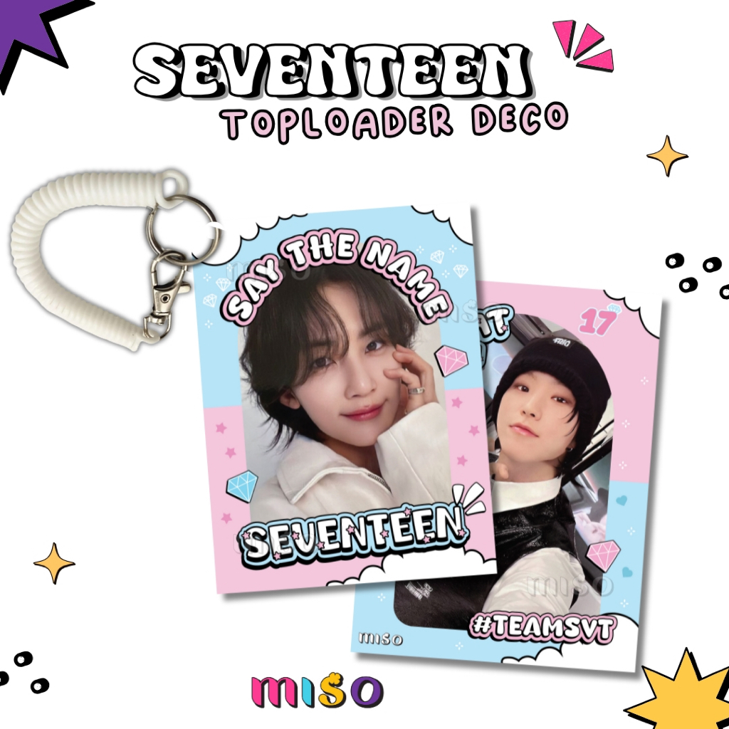 Toploader Deco Photocard Holder PVC SEVENTEEN / Card Holder Toploader Deco SEVENTEEN / Cahol Kpop fa