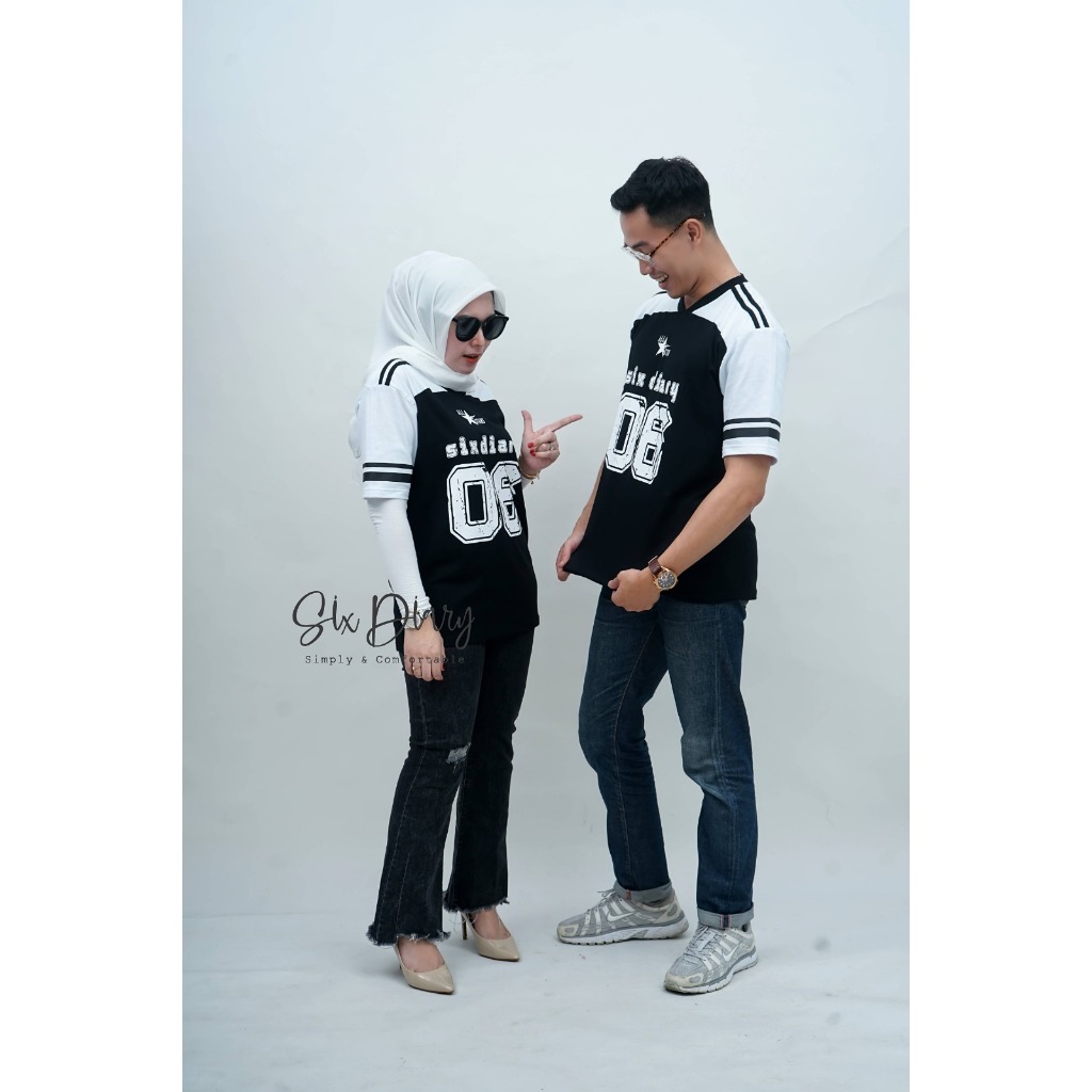 Six Diary Short Sleeve Baseball Top Number Cotten