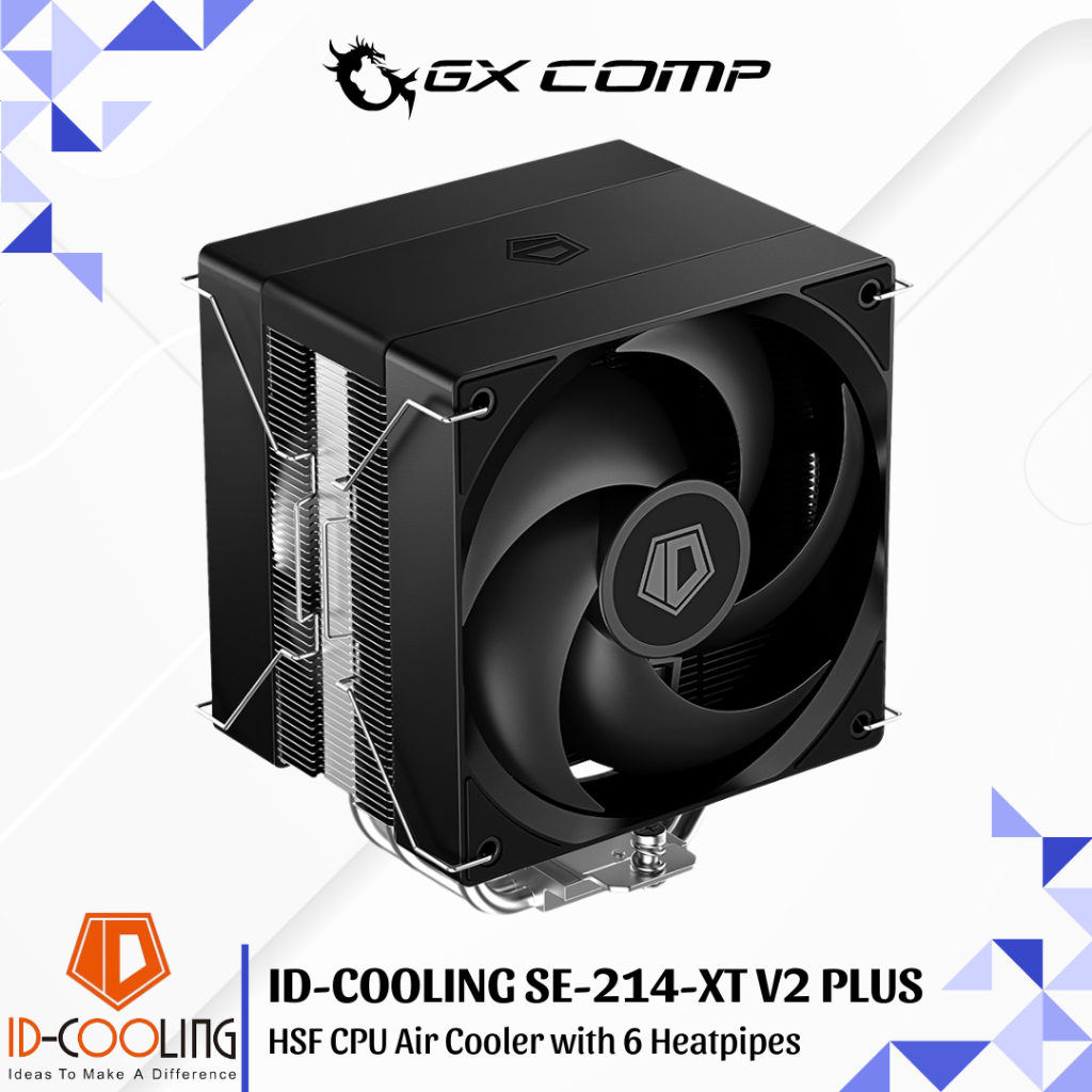 ID-COOLING SE-214-XT V2 PLUS HSF CPU Air Cooler พร้อม 4 Heatpipes สําหรับ Intel & AMD