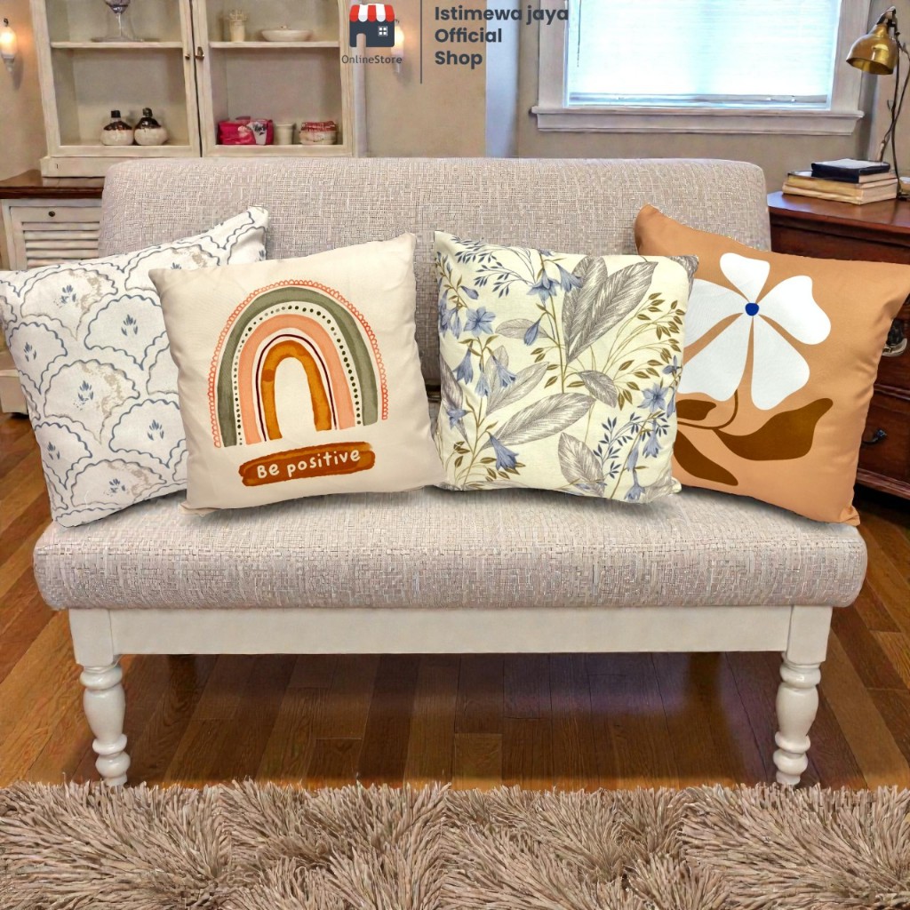 ISS - COVER CUSHION SOFA CUSHION COVER 35X35 RETRO ABSTRACT VINTAGE GARDEN MINIMALIST