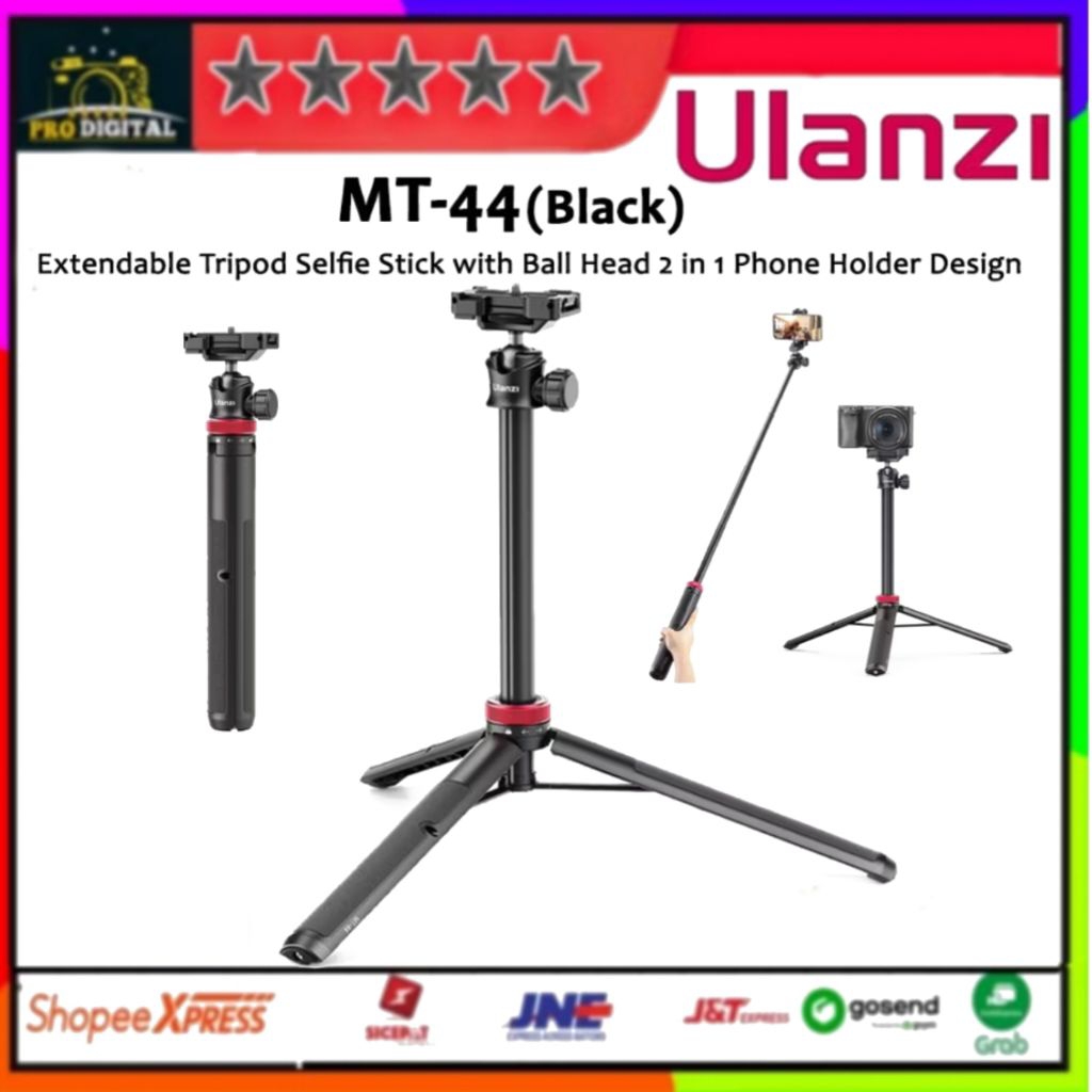 Ulanzi MT-44 Ulanzi MT44 ไม้เซลฟี่ขาตั้งกล้องแบบยืดหดได้พร้อมหัวบอล 2 in 1