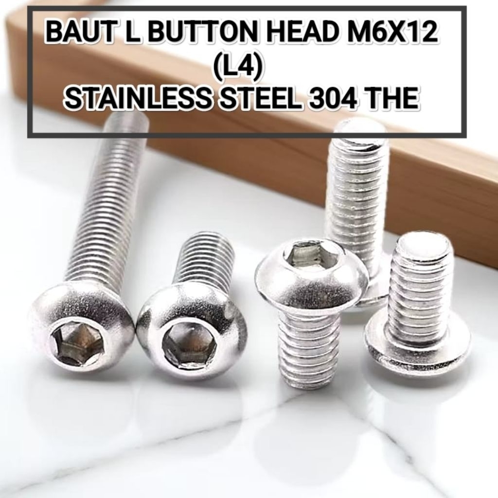 L-BUTTON HEAD BOLT M6X12(L4) สแตนเลส 304 ที่