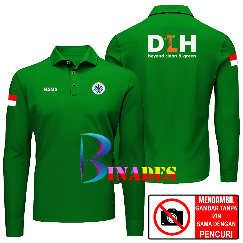 ขาย เสื้อยืดคอปก รุ่นคอปก ENVISRONMENTAL SERVICE - DLH, FREE NAME, DTF SCREEN PRINTING, BINADES