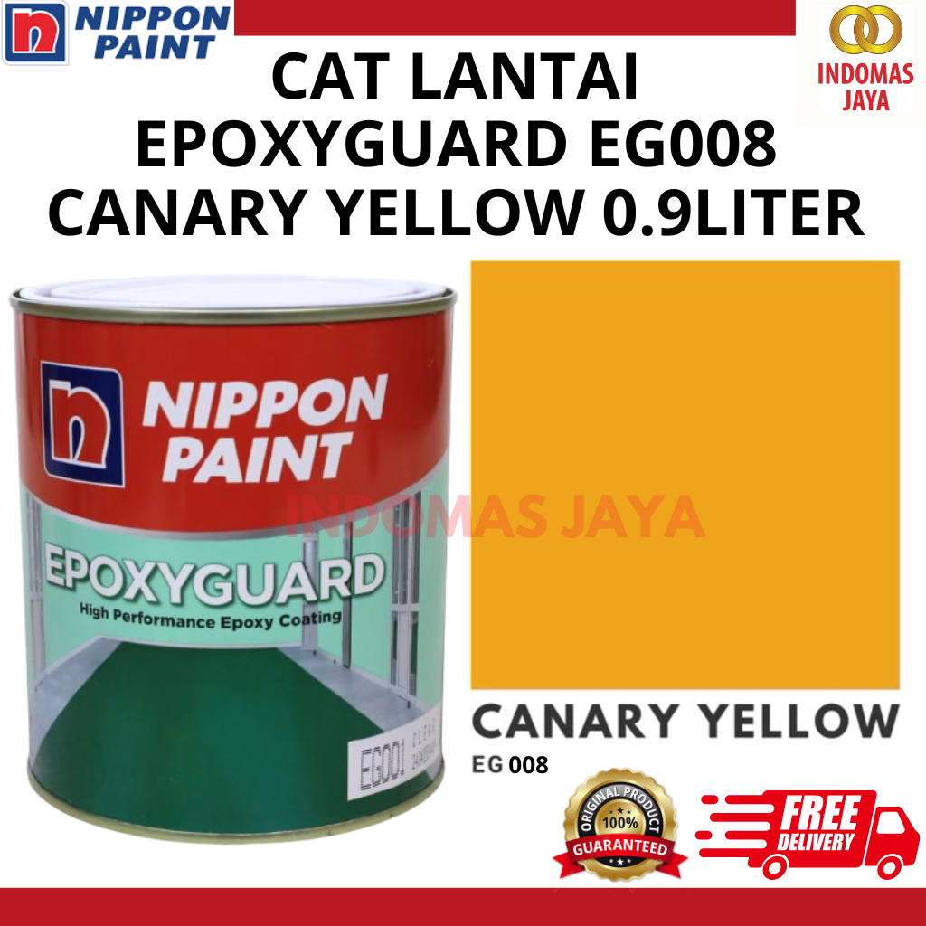 EPOXY FLOOR PAINT CERAMIC PAINT 1 KG / EPOXY GUARD 3 สี NIPPON EG008 CANARY YELLOW 0.9L