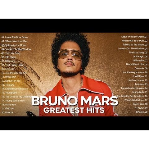 16 GB Flashdisk Full ประกอบด้วย MP3 Bruno Mars Greatest Hit Songs - Bruno Mars Full Album - Bruno Ma