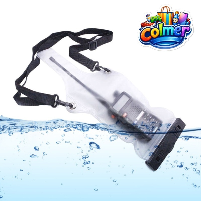 Colmer กระเป๋าใส่เคสกันน้ํา Walkie Talkie IPX8 Universal กันน้ํา Handie Talkie HT ฝาครอบพร้อมสายคล้อ