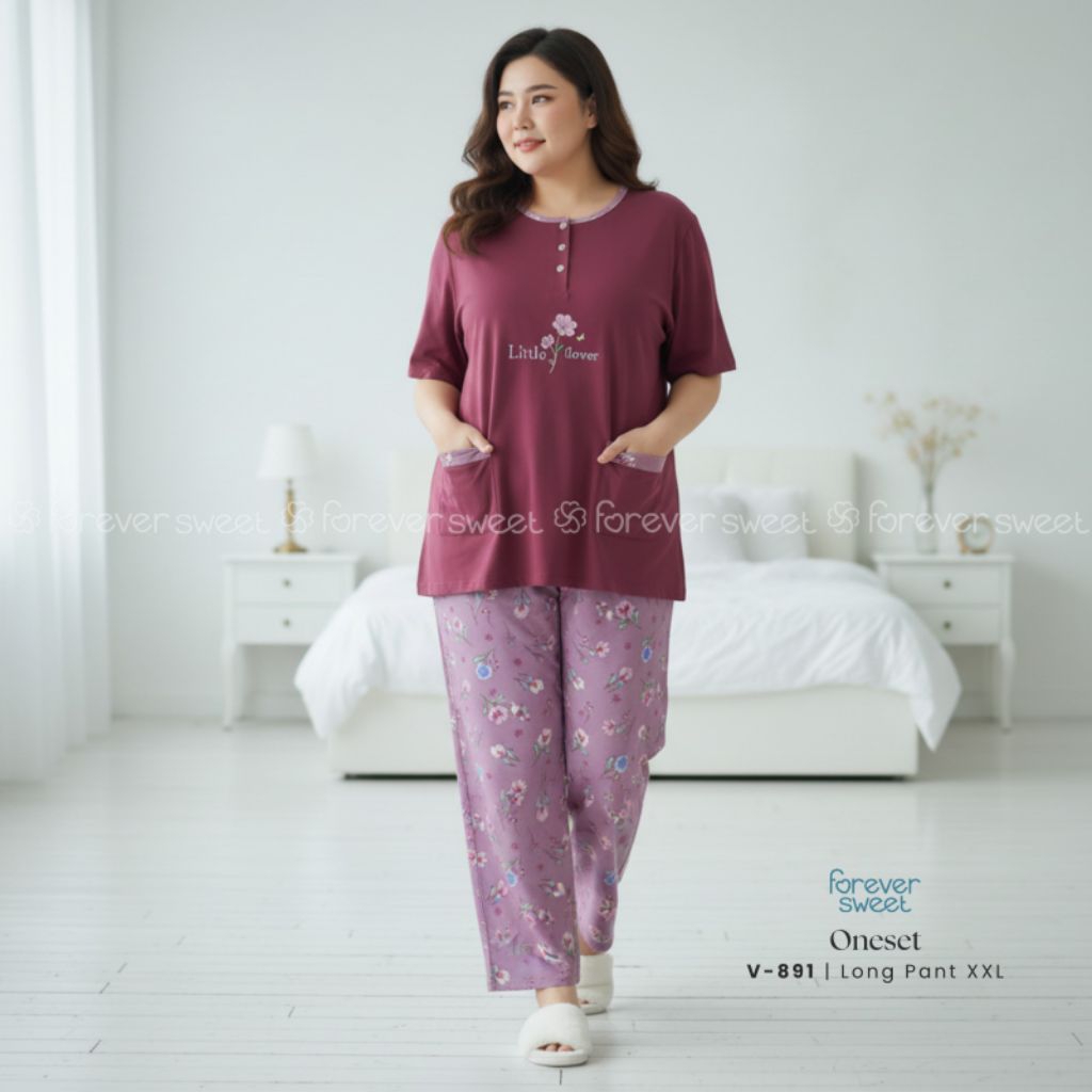 ชุดนอนผู้หญิง One Set Premium - แขนสั้น กางเกงขายาว CP JUMBO XXL | FOREVER SWEET MPx 397, WX 189, RX