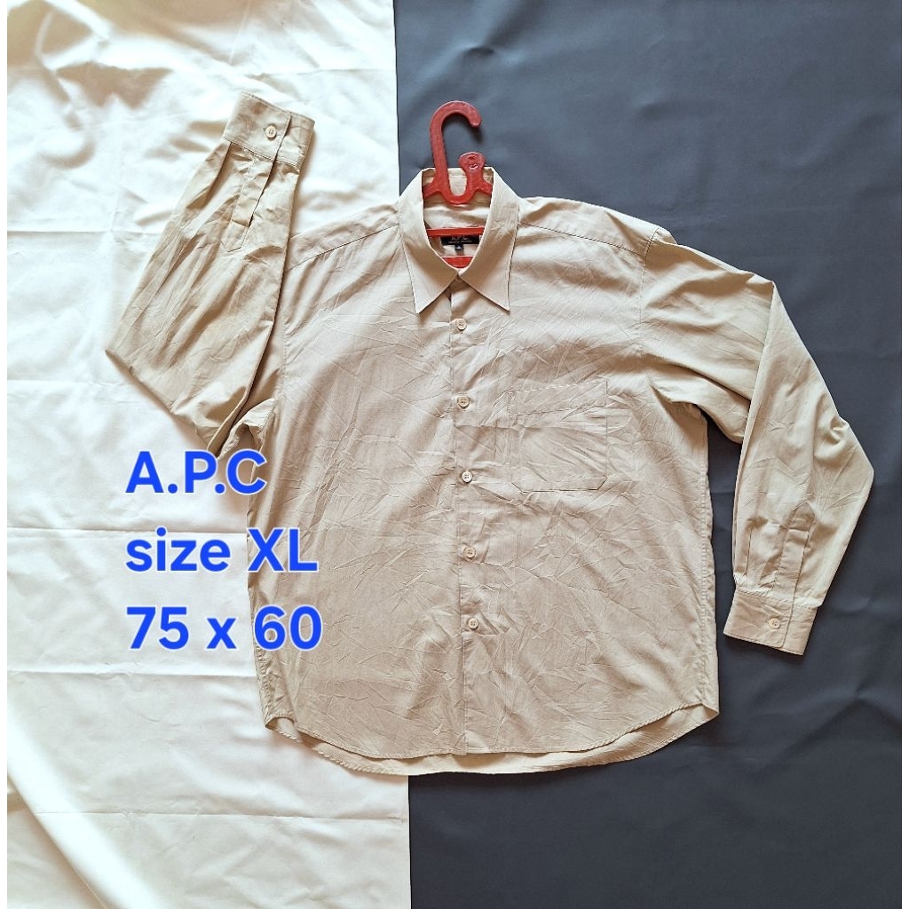 KEMEJA APC APC เสื้อแขนยาวช็อกโกแลตนม Coksu Plain