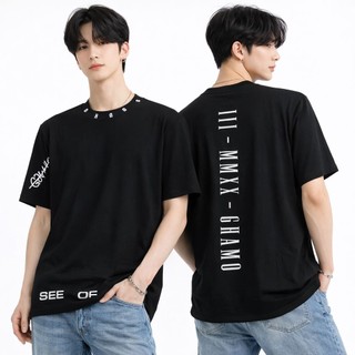 KAOS DISTRO PRIA / KAOS ORIGINAL GHAMO / KAOS PRIA / KAOS TULISAN LEHER PUTIH / KAOS DISTRO PRIA LENGAN PENDEK / KAOS SAYAP HITAM