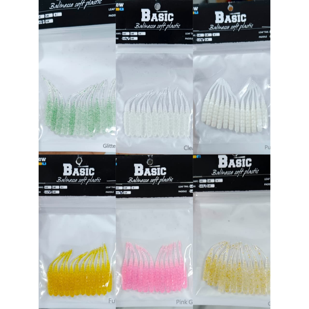 Softlure BASIC Balinese Soft Plastic WORM Type - เหยื่อตกปลาหล่อเกม Ajing