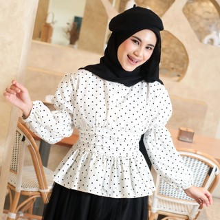 Mybamus Leoni Blouse Polkadot Ballon Sleeve Top