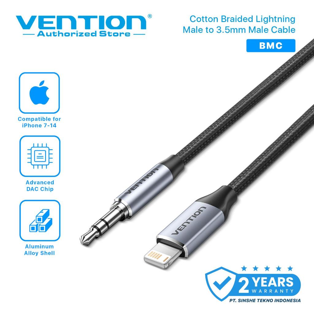 Vention Lightning ถึง 3.5 มม. Aux Male Audio Adapter Converter Jack สาย iPhone BMC