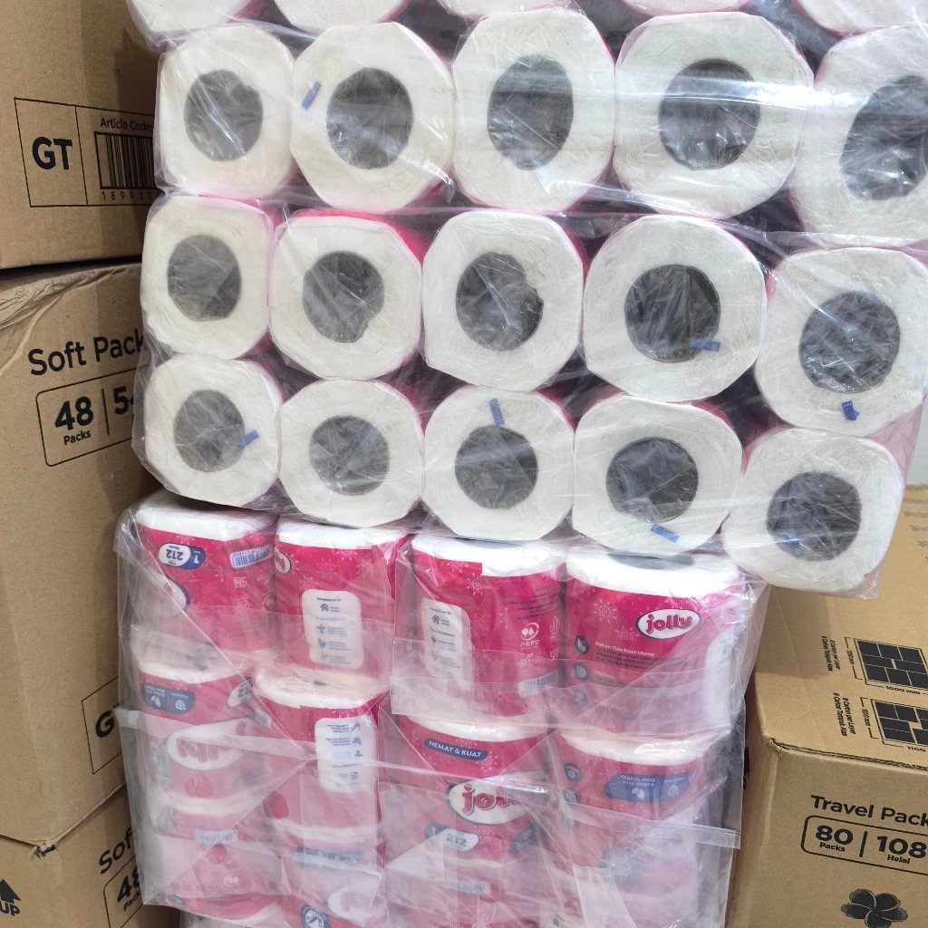 Jolly TISSUE Roll TOILET 212S HALAL HYGINIC BONE Roll TISSUE
