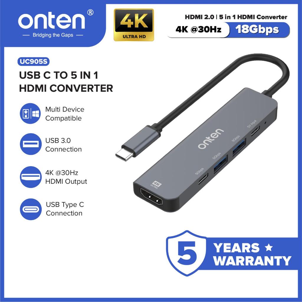 ONTEN - TYPE C TO 5IN1 (HDMI+USB3.2+TYPE C) - UC905S