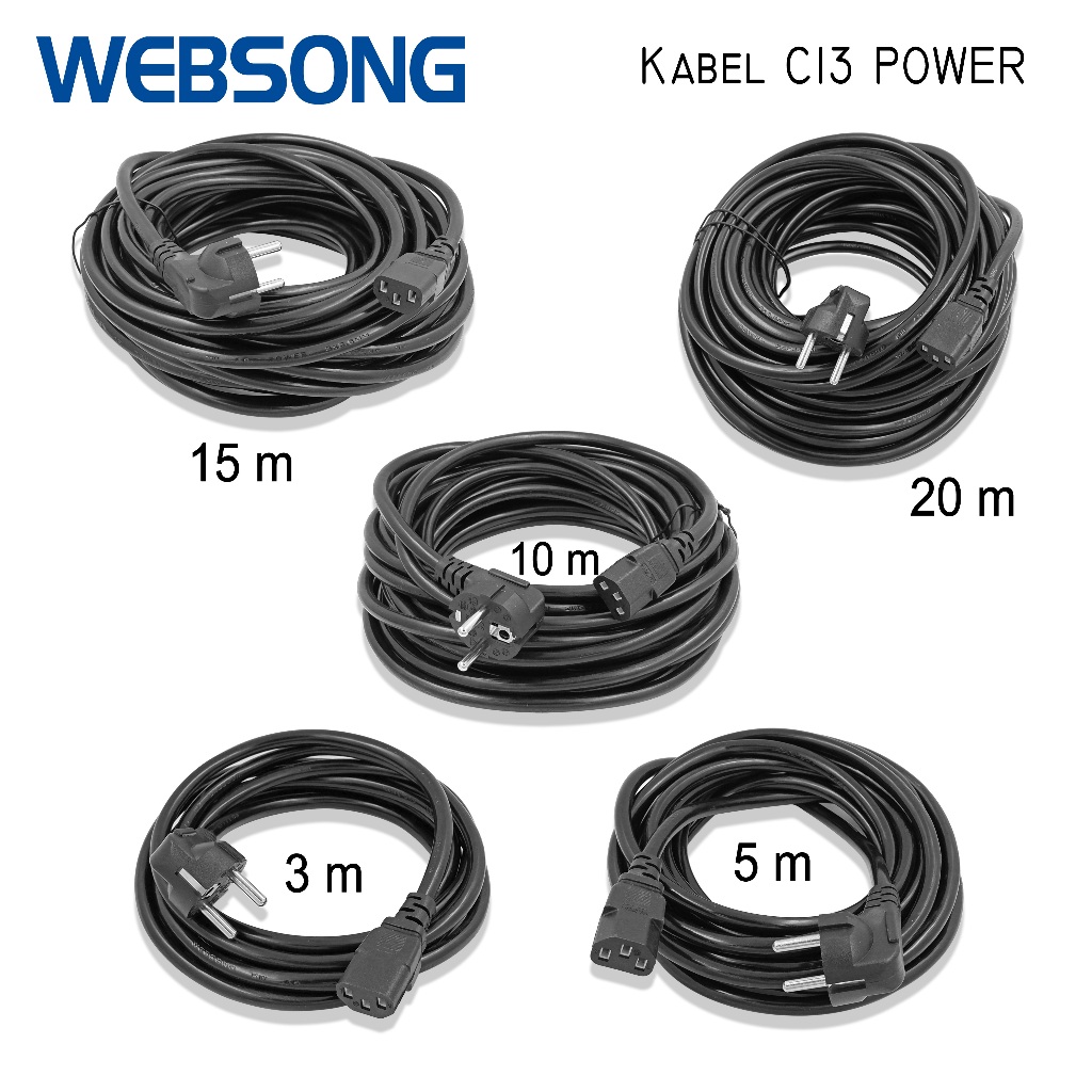 เดสก์ท็อป CPU สายไฟ C13 ถึง EU 1.8M 3M 5M 3x2.5mm OD8.5 250V 20A WEBSONG
