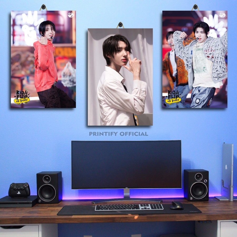 โปสเตอร์ไม้ Kpop Kickflip | Printify Official | ตกแต่งผนังสุนทรียศาสตร์ | ของตกแต่งห้อง |AQP/NP5