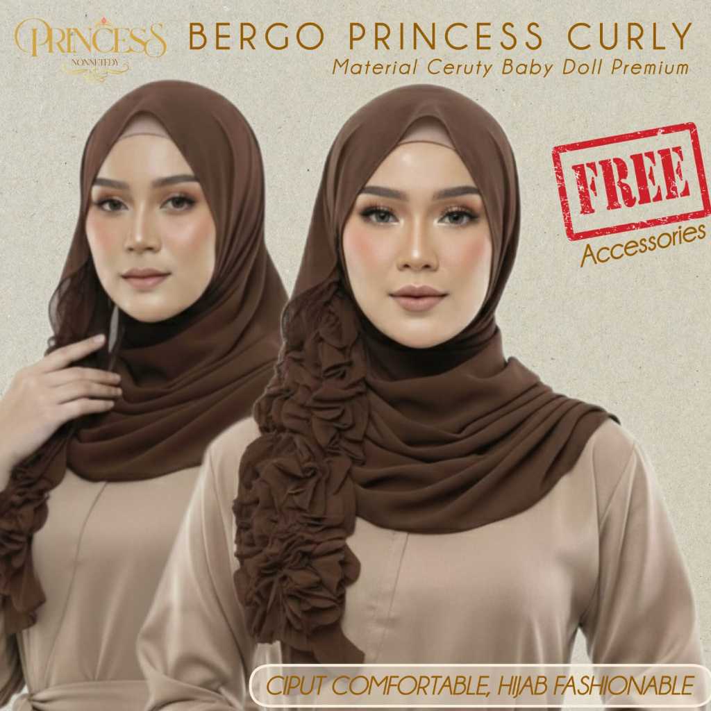 NONNETEDY - Bergo Princess Curly Instant Hijab - วัสดุ Ceruty Babydoll
