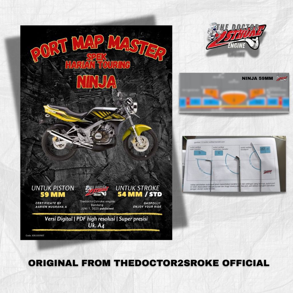 NINJA 2-STOKE PORT MAP COMPLETE GUIDE BOOK PORTING DAILY TOURING SPECS 100% PRECISION / PAPER PORTMAP 2-STROK