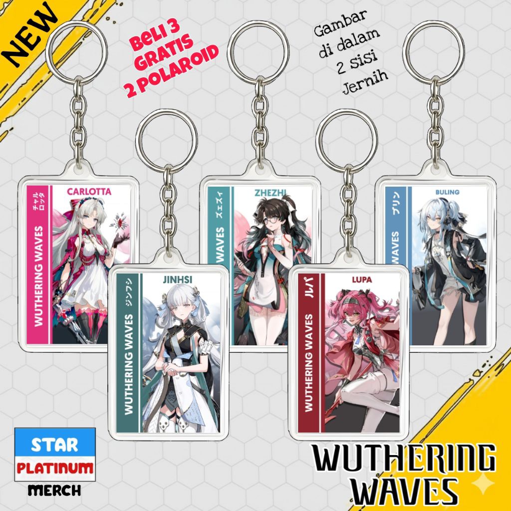 พวงกุญแจ GANTUNGAN Wuthering Waves - พวงกุญแจ Wuthering Waves - พวงกุญแจเกมอนิเมะ - พวงกุญแจ Jinhsi 