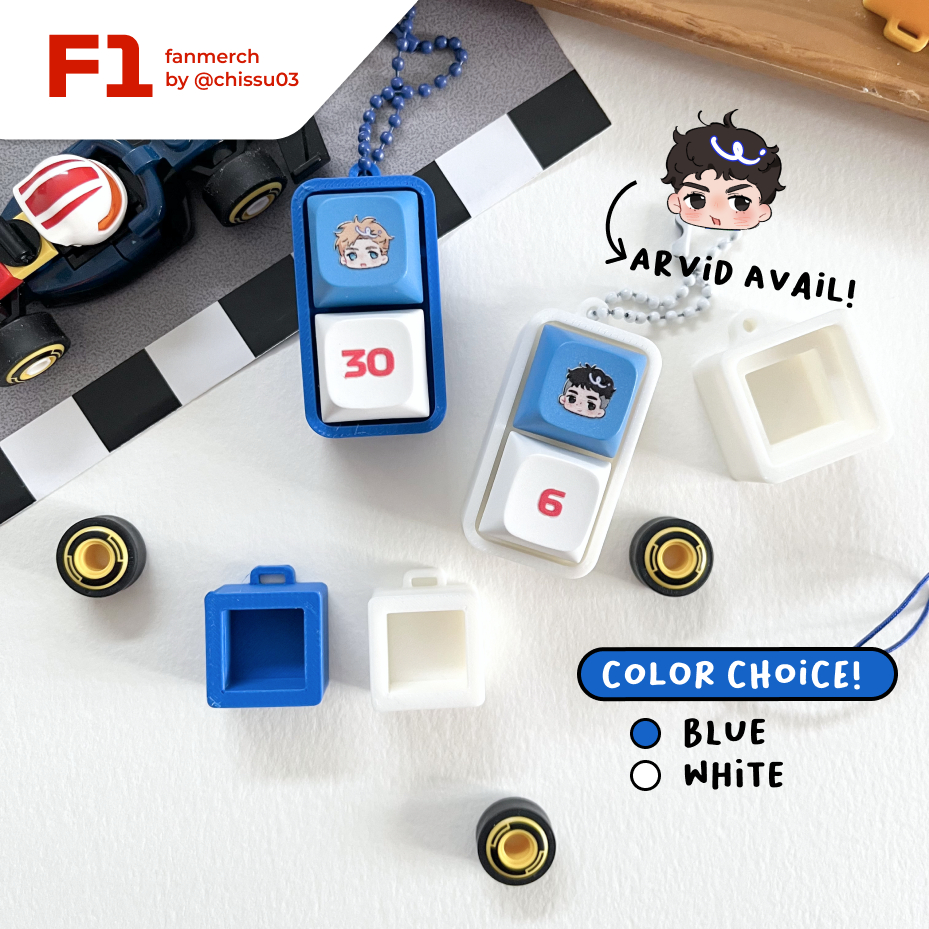 GANTUNGAN F1 พวงกุญแจปุ่มกด RACING BULLS (Liam Lawason Arvid Lindblad Isack Hadjar F1 Trinkets Merch